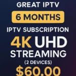 6 Months IPTV Subscription with 15,000+ Live Channels & 100,000+ VOD for 2 Devices in 4K UHD